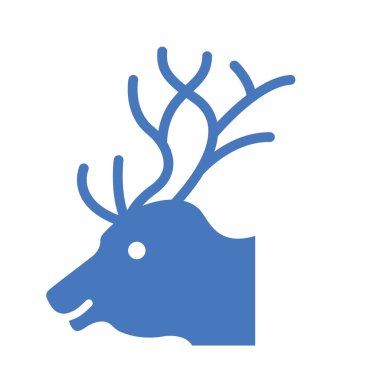 Kolayca değiştirilebilen ya da düzenlenebilen ren geyiği izole edilmiş Vektör simgesi