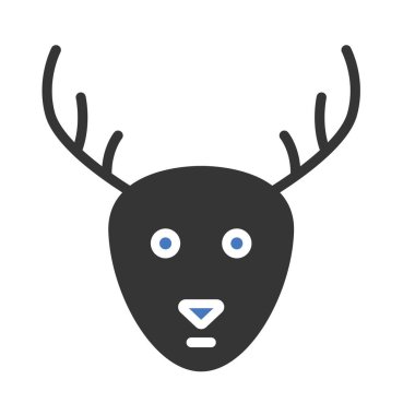 Kolayca değiştirilebilen ya da düzenlenebilen ren geyiği izole edilmiş Vektör simgesi