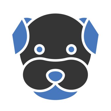 Kolayca değiştirilebilen veya düzenlenebilen Bulldog izole edilmiş Vektör simgesi