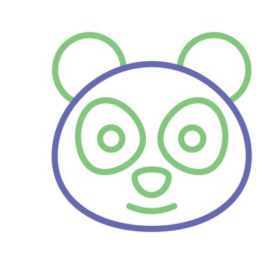 Kolayca değiştirilebilen ya da düzenlenebilen panda izole edilmiş vektör simgesi