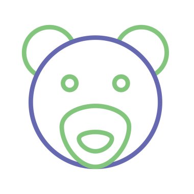 Ayı Yüzü İzole Vektör simgesi Kolayca değiştirilebilir ya da düzenlenebilir