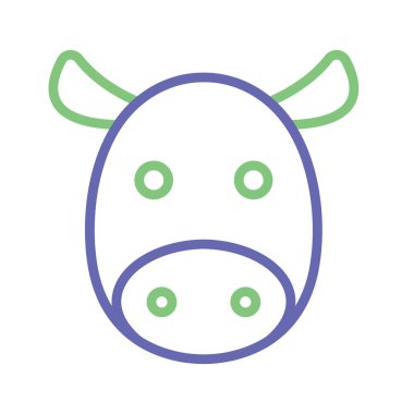 Kolayca değiştirilebilen veya düzenlenebilen İnek İzole Vektör simgesi