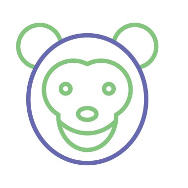 Kolayca değiştirilebilen ya da düzenlenebilen Maymun İzole Vektör simgesi