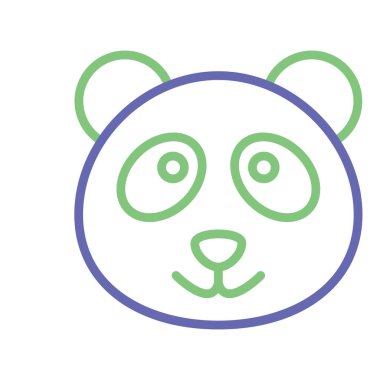 Kolayca değiştirilebilen ya da düzenlenebilen panda izole edilmiş vektör simgesi