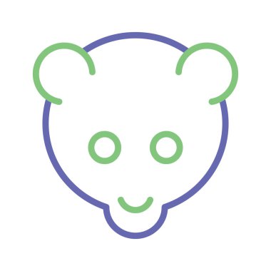 Kolayca değiştirilebilen ya da düzenlenebilen panda izole edilmiş vektör simgesi