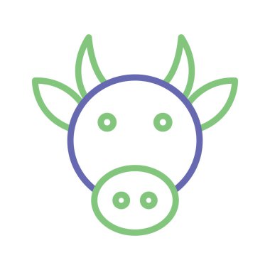 Kolayca değiştirilebilen veya düzenlenebilen İnek İzole Vektör simgesi