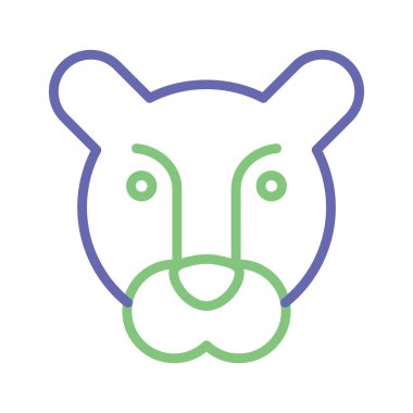 Kolayca değiştirilebilen ya da düzenlenebilen Aslan İzole Vektör simgesi