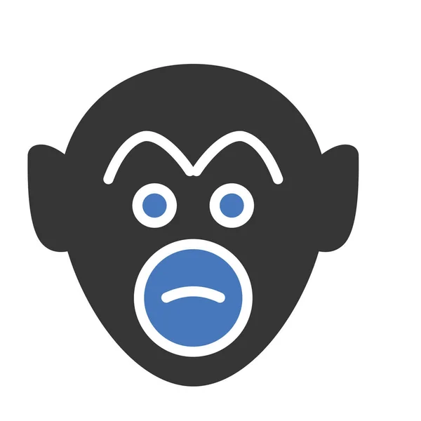 猴隔离向量图标 可以很容易地修改或编辑 — 图库矢量图片