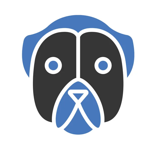 Ícone Vetor Isolado Bulldog Que Pode Ser Facilmente Modificado Editado — Vetor de Stock