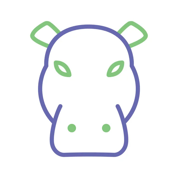 Hippopotamus Icono Vector Aislado Que Puede Modificar Editar Fácilmente — Vector de stock