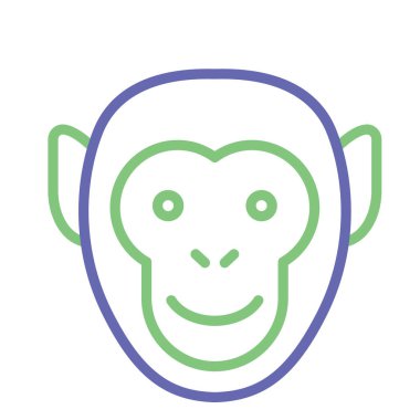 Kolayca değiştirilebilen ya da düzenlenebilen Maymun İzole Vektör simgesi