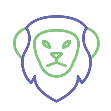 Kolayca değiştirilebilen ya da düzenlenebilen Aslan İzole Vektör simgesi