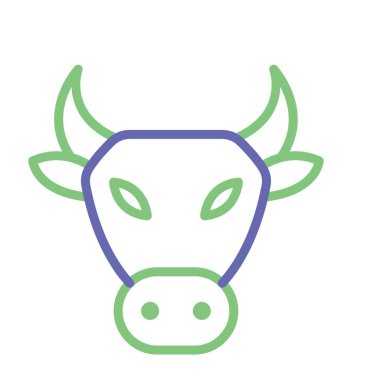 Kolayca değiştirilebilen veya düzenlenebilen İnek İzole Vektör simgesi