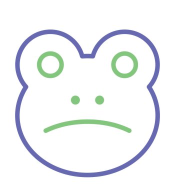 Kolayca değiştirilebilen ya da düzenlenebilen kurbağa izole edilmiş Vektör simgesi