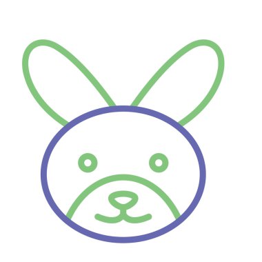 Kolayca değiştirilebilen ya da düzenlenebilen Tavşan İzole Vektör simgesi