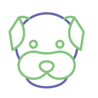 Kolayca değiştirilebilen veya düzenlenebilen Bulldog izole edilmiş Vektör simgesi