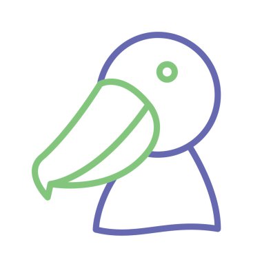 Kolayca değiştirilebilen ya da düzenlenebilen izole edilmiş Toucan Vektör simgesi