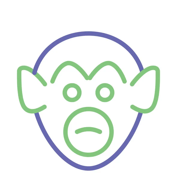 Monkey Isolated Vector Icon Can Easily Modified Edited — Stock Vector