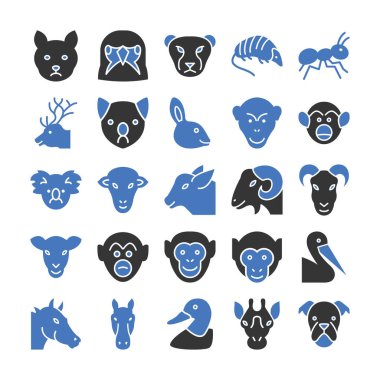 Hayvanlar ve Kuşlar Vektör Simgeleri Kolayca düzenleyebilen ve düzenleyebilen ayarlar