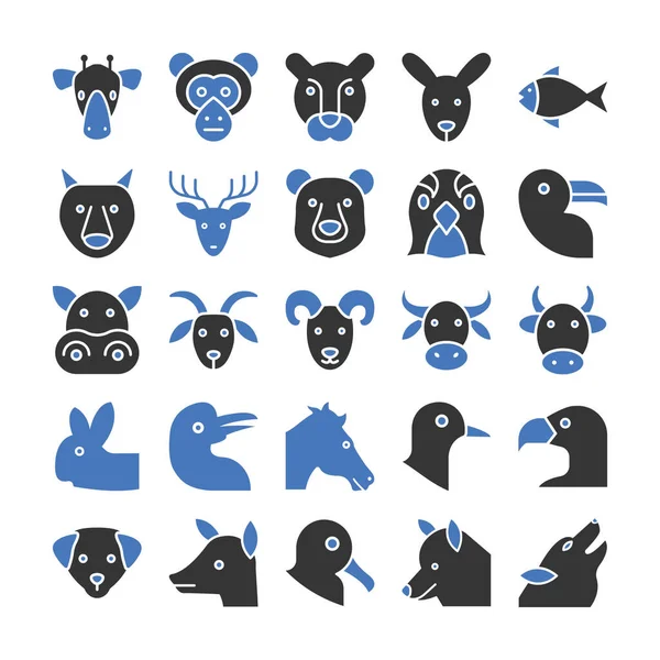 Conjunto Iconos Vectoriales Animales Aves Que Puede Modificar Editar Fácilmente — Vector de stock