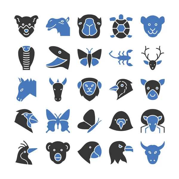 Conjunto Iconos Vectoriales Animales Aves Que Puede Modificar Editar Fácilmente — Archivo Imágenes Vectoriales