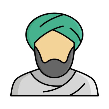 Kolayca değiştirilebilen ya da düzenlenebilen Müslüman İzole Vektör simgesi