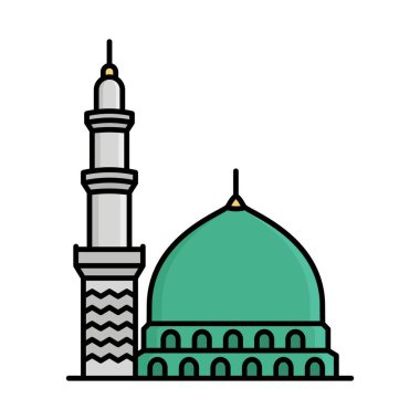 Peygamber kubbesi izole edilmiş vektör simgesi kolayca değiştirilebilir ya da düzenlenebilir