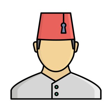 Müslüman adam vektör simgesi kolayca değiştirilebilir ya da düzenlenebilir