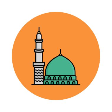 Peygamber kubbesi izole edilmiş vektör simgesi kolayca değiştirilebilir ya da düzenlenebilir