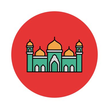 Kolayca değiştirilebilen veya düzenlenebilen camii izole edilmiş Vektör simgesi