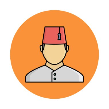 Müslüman adam vektör simgesi kolayca değiştirilebilir ya da düzenlenebilir