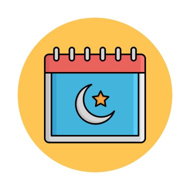 Hilal takvimi izole edilmiş vektör simgesi kolayca değiştirilebilir ya da düzenlenebilir