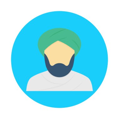 Kolayca değiştirilebilen ya da düzenlenebilen Müslüman İzole Vektör simgesi