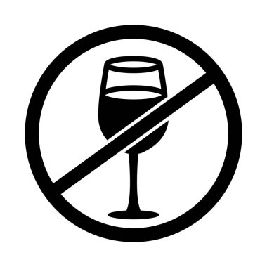 Şarap kısıtlaması Kolayca değiştirilebilen veya düzenlenebilen izole edilmiş Vektör simgesi