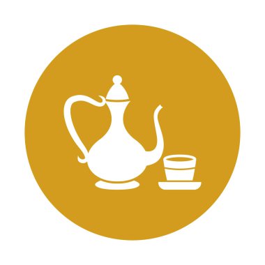 Kolayca değiştirilebilen ya da düzenlenebilen Arapça qahwa izole edilmiş Vektör simgesi