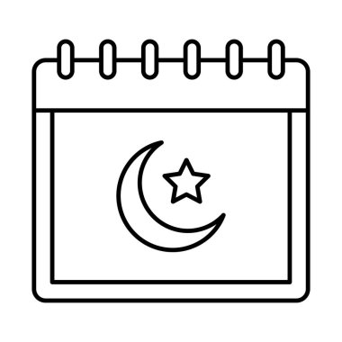 Hilal takvimi izole edilmiş vektör simgesi kolayca değiştirilebilir ya da düzenlenebilir