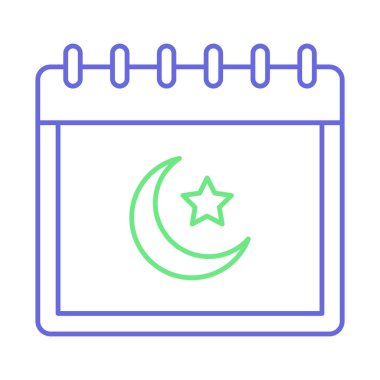 Hilal takvimi izole edilmiş vektör simgesi kolayca değiştirilebilir ya da düzenlenebilir