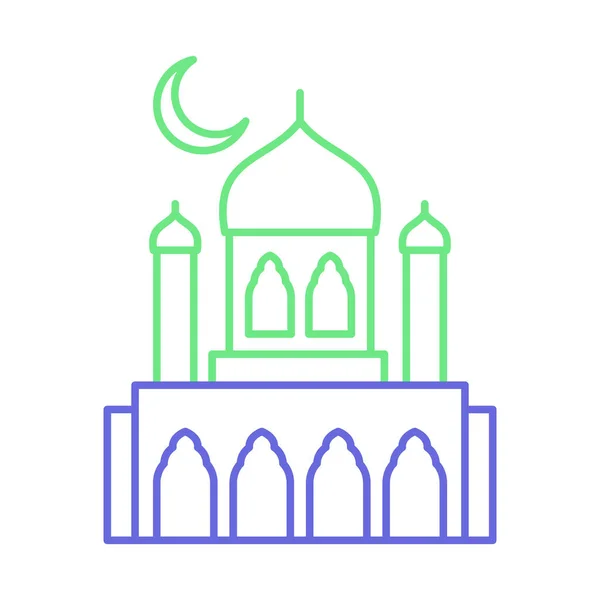 Ikon Pembangun Masjid Terisolasi Yang Dapat Dengan Mudah Diubah Atau - Stok Vektor