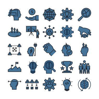 İş Kavramları Satır Vektörü İzole edilmiş Simge kolaylıkla değiştirilebilir ve düzenlenebilir