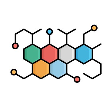 Kimyasal molekül izole edilmiş vektör simgesi kolayca değiştirilebilir ya da düzenlenebilir