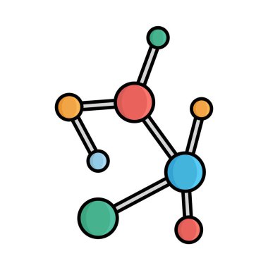 Kimya bileşiği Kolayca değiştirilebilen veya düzenlenebilen izole edilmiş vektör simgesi
