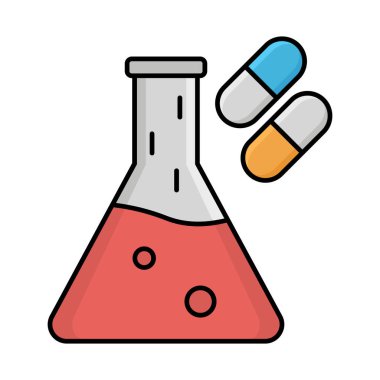 Biyolojik laboratuvar izole edilmiş vektör simgesi kolayca değiştirilebilir ya da düzenlenebilir