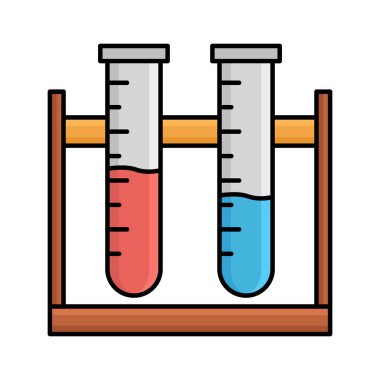 Kolayca değiştirilebilen ya da düzenlenebilen tüpler izole edilmiş vektör simgesi test ediliyor