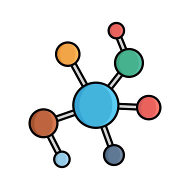 Kolayca değiştirilebilir ya da düzenlenebilir Atom bağlantısı izole edilmiş Vektör simgesi