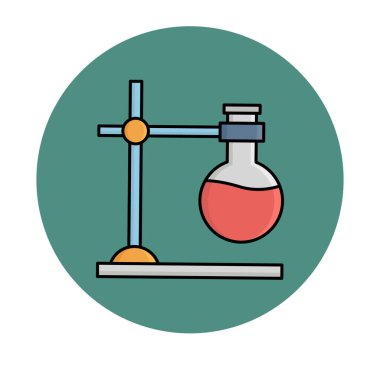 Kolayca değiştirilebilen ya da düzenlenebilen deney şişesi izole edilmiş Vektör simgesi
