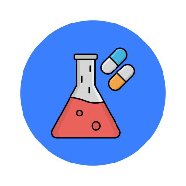 Biyolojik laboratuvar izole edilmiş vektör simgesi kolayca değiştirilebilir ya da düzenlenebilir