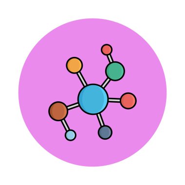 Kolayca değiştirilebilir ya da düzenlenebilir Atom bağlantısı izole edilmiş Vektör simgesi