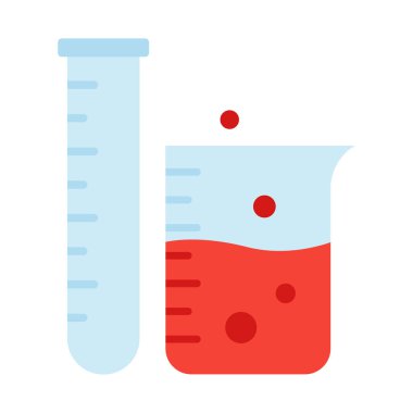 Test tübü ile deney tüpü izole edilmiş vektör simgesi kolayca değiştirilebilir veya düzenlenebilir