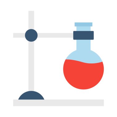 Kolayca değiştirilebilen ya da düzenlenebilen deney şişesi izole edilmiş Vektör simgesi
