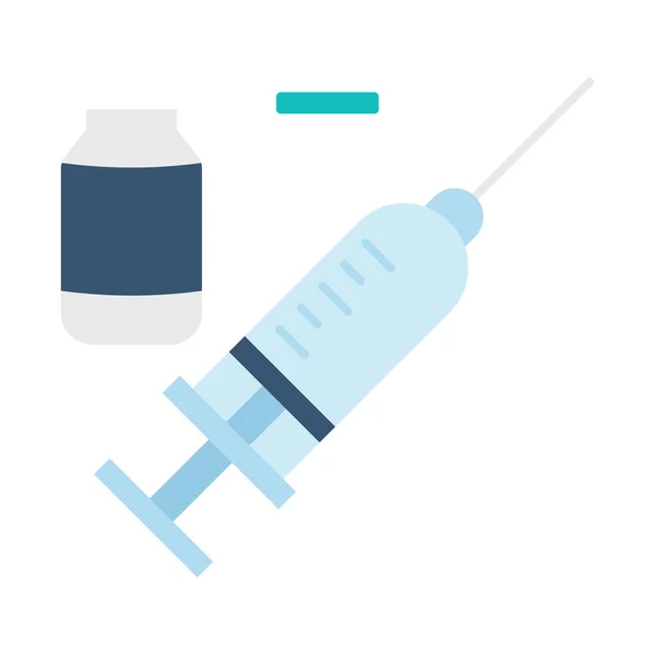 Injeção Com Vacina Ícone Vetor Isolado Que Pode Ser Facilmente — Vetor de Stock